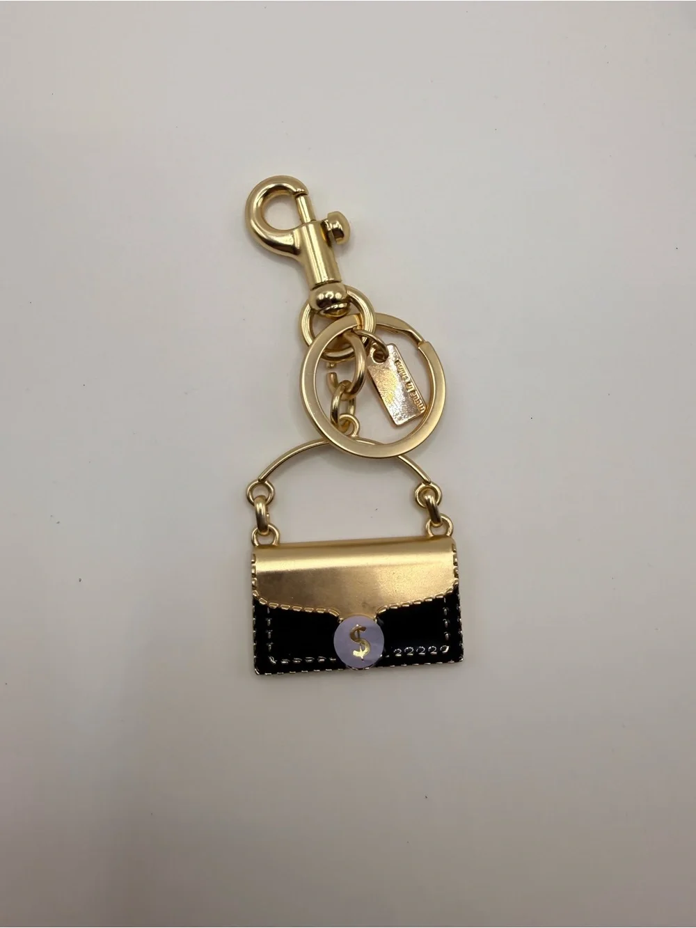 Gold and Black Purse Keychain Charm - Designer Style